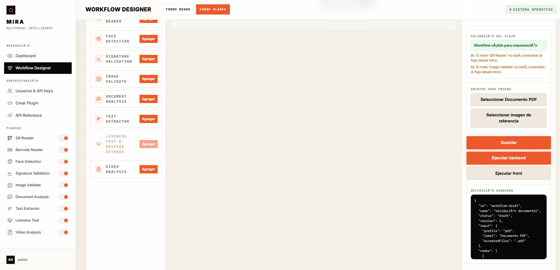 MIRA Plugins - módulos especializados de validación